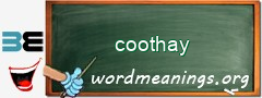 WordMeaning blackboard for coothay